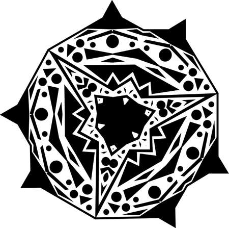 Mandala. Black and White Pattern. Vintage decorative elements. Hand drawn background. Arabic, Islam, Indian. Vector illustrationのイラスト素材