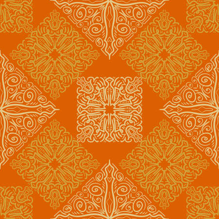 Seamless abstract pattern. Hand drawn vector background. Trendy seamless mandala, fabric texture, wrapping.のイラスト素材