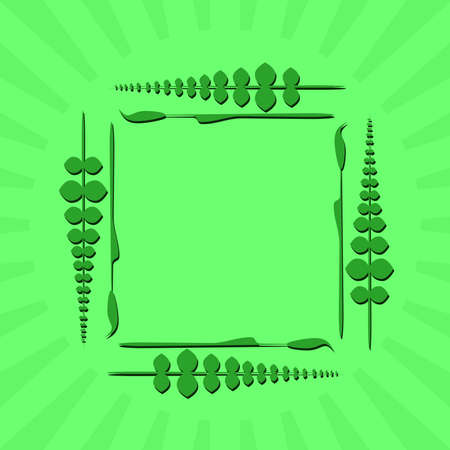 Vector vintage border frame with leaf. Retro ornament pattern. Antique rococo style decorative design.のイラスト素材