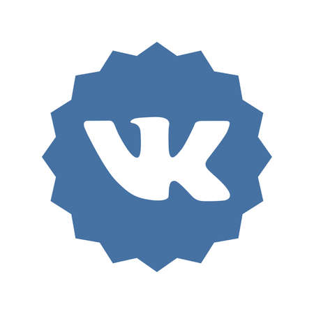 VK logo. Vkontakte is a Russian social media and networking website. VK Vkontakte app . Kharkiv, Ukraine - October, 2020のeditorial素材