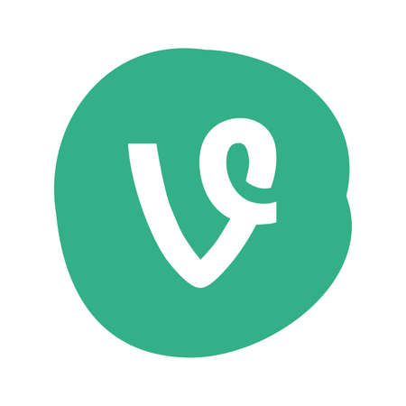 Vine logo. Vine app could be used to browse videos. Vine app . Kharkiv, Ukraine - October, 2020のeditorial素材