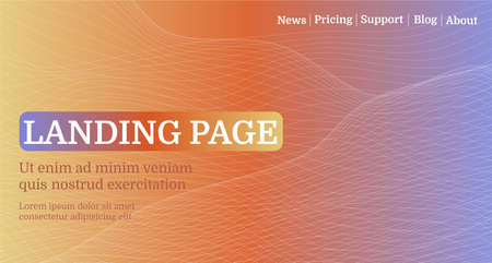 Landing page. Modern abstract gradient wavy geometric background. Use for banner, website, event, poster, cover.のイラスト素材