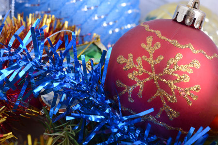 Merry Christmas and Happy New Year Holiday card. 2021 Christmas holiday balls set.の写真素材