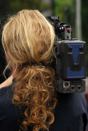 Reporter viewed from back.の写真素材