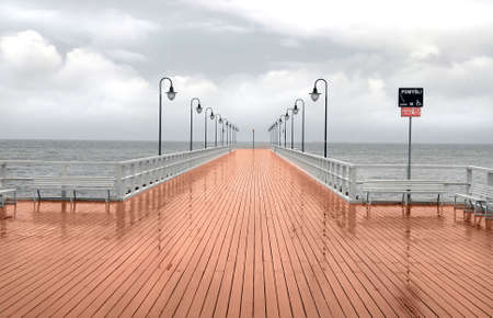 Jetty boardwalk on the sea.の写真素材