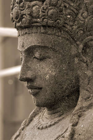 Indian ancient, oriental, classical stone sculpture. Monochromatic image.の写真素材