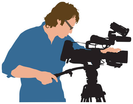 illustration of professional working with camera