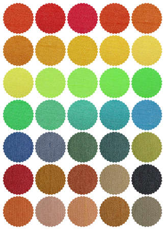 Color chart textile. Cotton fabrics look.