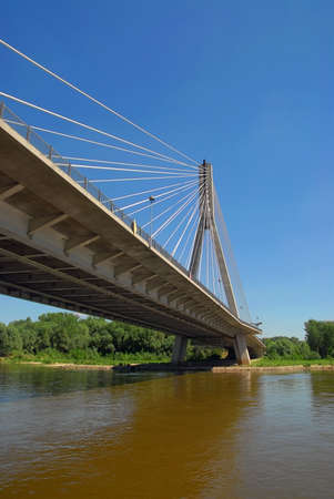 New Syreny bridge over Vistula river in Warsaw.