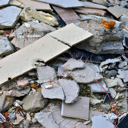 Stack of rubble after home renovationの写真素材