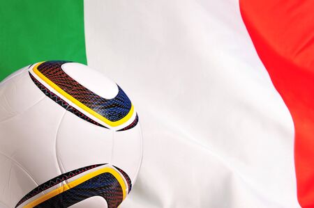 World Cup 2010 - Italy Flag and Soccer-ballの写真素材
