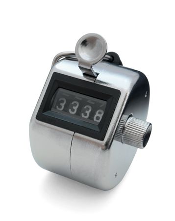 Hand held tally counter isolated on white