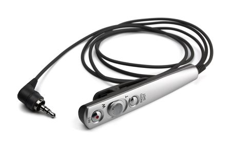 Camera cable remote switch control isolated on white