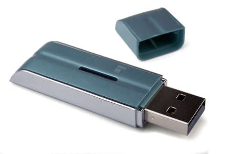 USB flash memory stick isolated on white