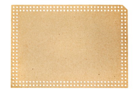Old empty computer punchcard