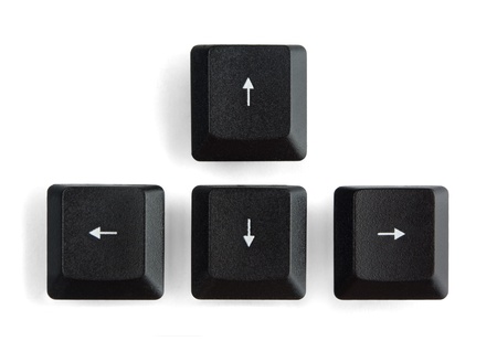 Black computer arrow keys isolated on white