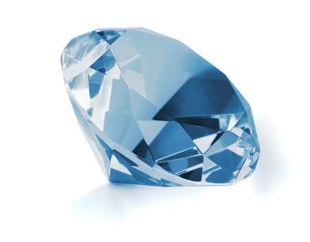 Blue diamond isolated on whit