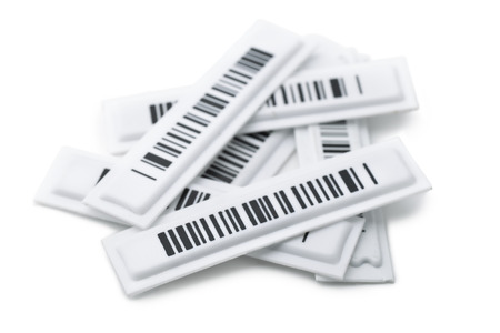 Security magnetic strip labels isolated on white