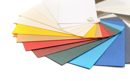 Samples of color cardstock paperの写真素材