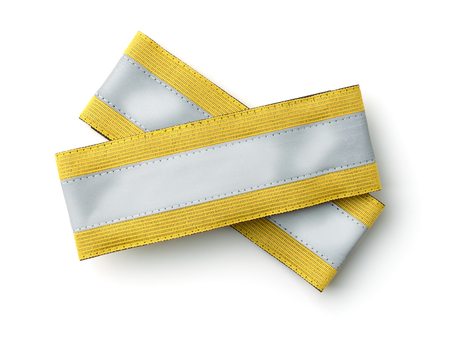 Top view of reflective wristband isolated on white
