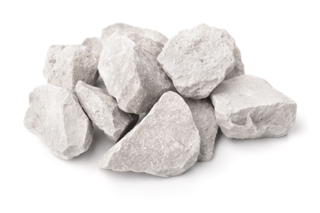 Crushed marble stones isolated on white