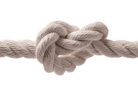 Rope with knot isolated on white