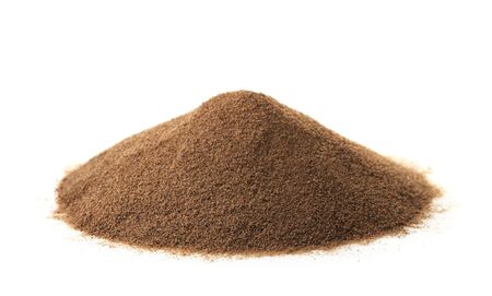 Pile of ground chicory powder isolated on white