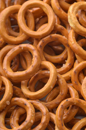 Background of  salty crispbread wheat mini rings