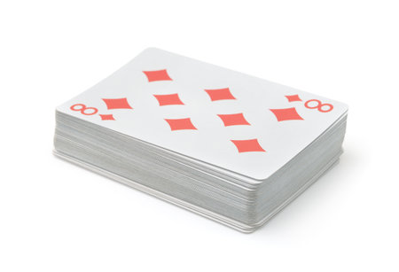 Complete deck of playing cards isolated on white