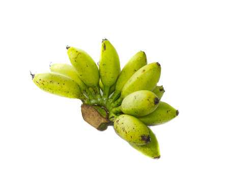 kind of raw banana on white backgroundの写真素材