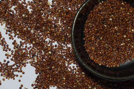 Red quinoa as a texture backgroundの写真素材