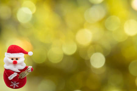 yellow light bokeh abstract background for Chrismas and new year themeの写真素材