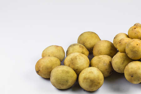 Long gong is a tropical fruit , Long gong  Isolated on white backgroundの写真素材