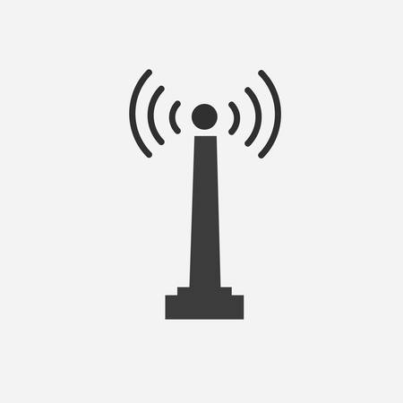 Antenna flat icon on gray background.のイラスト素材