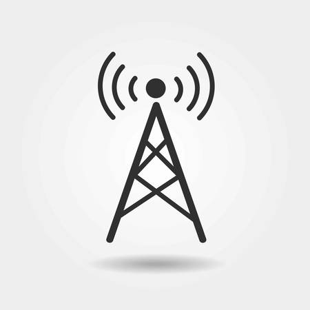 Antenna flat icon on gray background.のイラスト素材