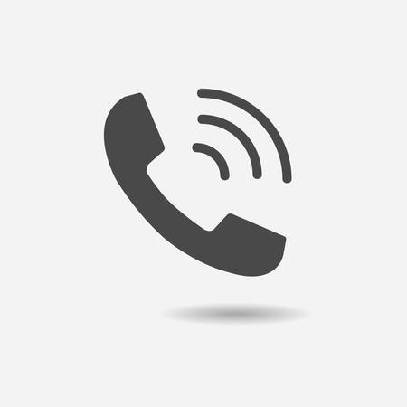 Phone icon in trendy flat on grey background.のイラスト素材