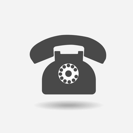 phone retro icon in trendy flat on grey background.のイラスト素材