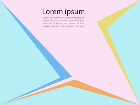 Abstract multicolor pastel geometric overlapping shapes background.vector illustration.のイラスト素材