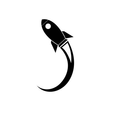 Flat rocket  in a flat style.のイラスト素材