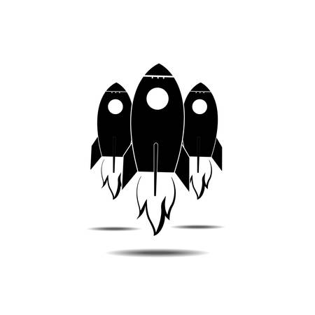 Flat rocket  in a flat style.のイラスト素材