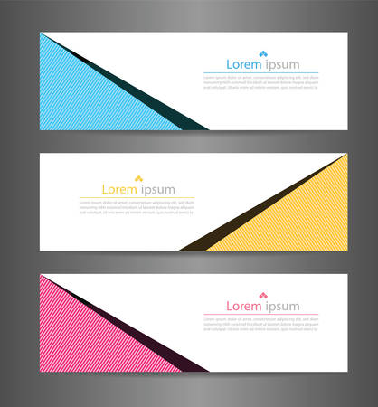 Set three colorful abstract modern banner texture. Vector banner background for web banner design.のイラスト素材