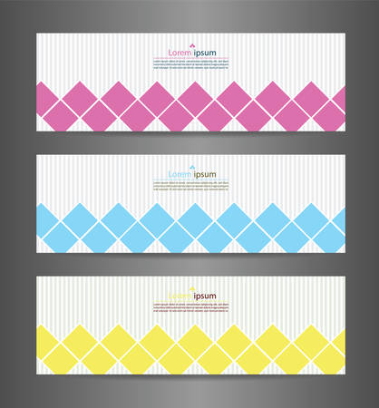 Set three colorful abstract modern banner texture. Vector banner background for web banner design.のイラスト素材
