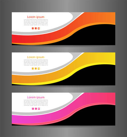 Set three colorful abstract modern banner texture. Vector banner background for web banner design.Vector illustrationのイラスト素材
