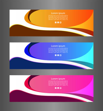 Set three colorful abstract modern banner texture. A vector banner background for web banner design.のイラスト素材