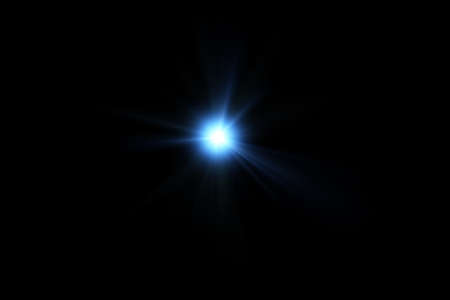 digital lens flare,sun burst on black backgroundの写真素材