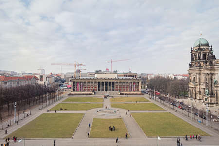 BERLIN, GERMANY - FEBRUARY 2, 2016: The Altes Museum is a museum building on Museum Island in Berlin, Germany. Since restoration work in 2010/11, it houses the Antikensammlung of the Berlin State Museums.のeditorial素材