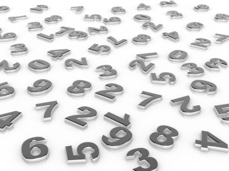 Numbers on white background - This is a 3d render illustration
