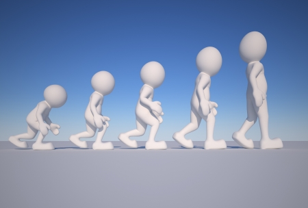 3d people icon suggestion evolution- This is a 3d render illustrationの写真素材