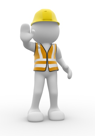 3d people with vest and helmet - This is a 3d render illustrationの写真素材