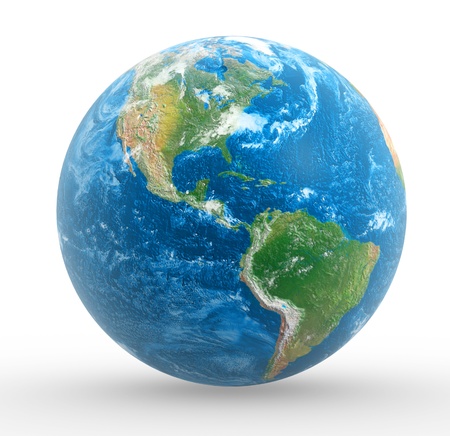 Earth globe  This is a 3d render illustrationの写真素材
